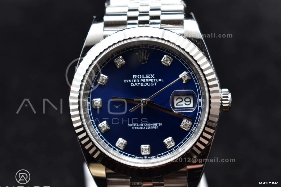 DateJust Edition Jubilee VR SS On 41 Bracelet Dial 904L 126334 Diamonds Clean Steel Best 406 1:1 Neat Blue 0107